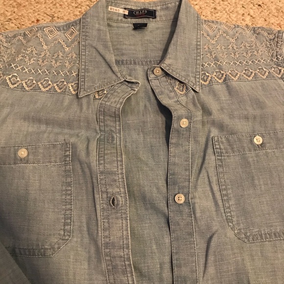Chaps Denim Chambray Button Down Shirt - Picture 5 of 6